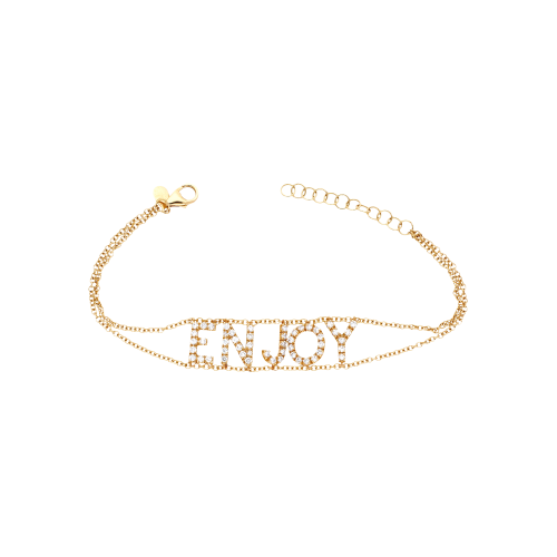 ENJOY - Bracciale in oro rosa 18 carati e diamanti bianchi taglio brillante