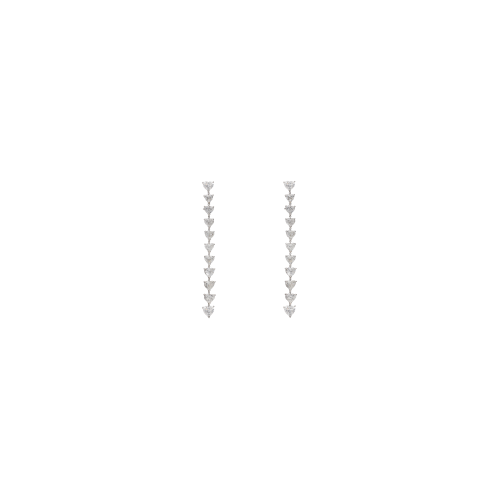 ORECCHINI PENDENTI BARTORELLI HIGH JEWELRY IN ORO BIANCO CON FILE DI DIAMANTI CUORE - F.347D