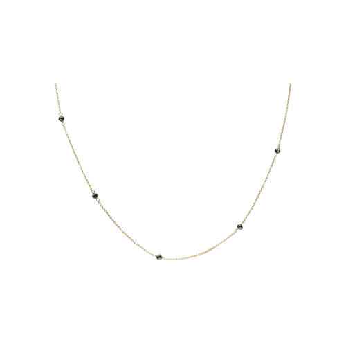 COLLANA IN ORO GIALLO CON DIAMANTI NERI - 0002099000G