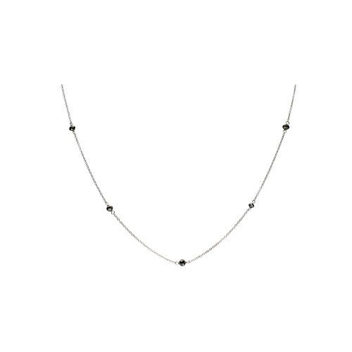 COLLANA IN ORO BIANCO CON DIAMANTI NERI - 0002099000B