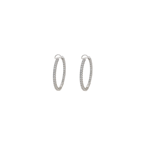 ORECCHINI A CERCHIO IN ORO BIANCO FULL PAVÉ DI DIAMANTI - 117-OR846
