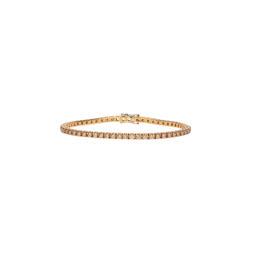 BRACCIALE TENNIS IN ORO ROSA E DIAMANTI BROWN - 329-L1051-F-DB