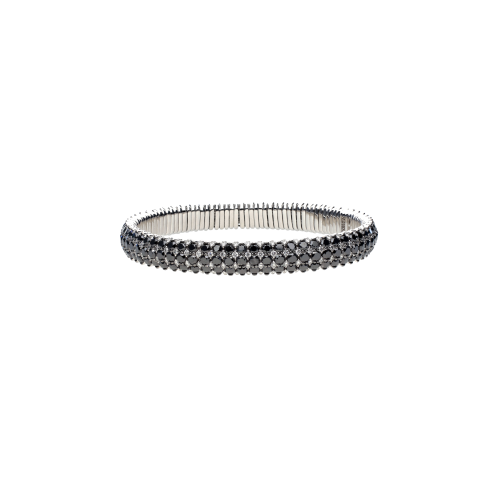BRACCIALE DEMEGLIO  MOLLA IN ORO BIANCO E DIAMANTI NERI