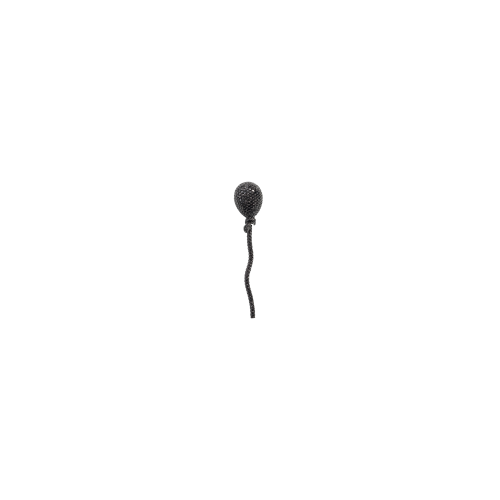 MONO ORECCHINO PALLONCINO IN ORO BIANCO 18K E DIAMANTI NERI - PG0168MB050
