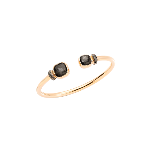 POMELLATO - BRACCIALE NUDO IN ORO ROSA CON OSSIDIANA E DIAMANTI BLACK - PBC1006O7BKRDBKOS