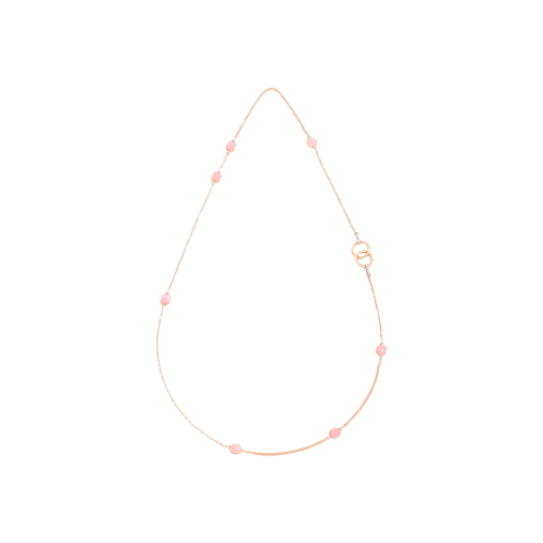 POMELLATO - COLLANA NUDO QUARZO ROSA PRET-À-PORTER IN ORO ROSA E BIANCO CON QUARZI ROSA E CALCEDONIO - PCB9052O600000CQR