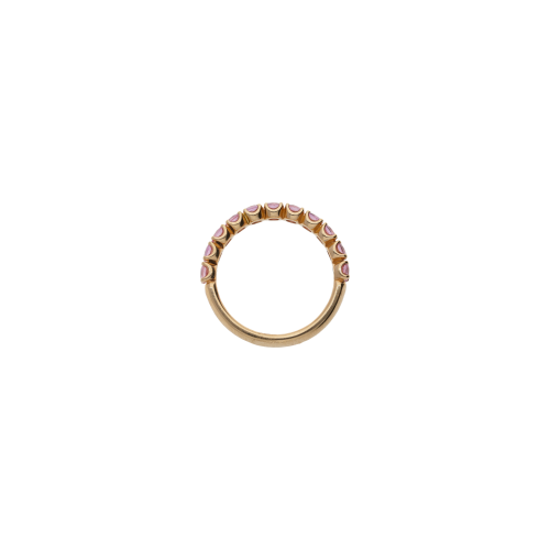 ANELLO VERETTA A MEZZO GIRO IN ORO ROSA E ZAFFIRI ROSA - FA1116R009