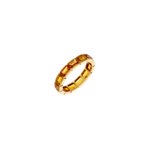 ANELLO VERETTA A GIRO INTERO IN ORO ROSA CON ZAFFIRI ORANGE - KR1185/OR