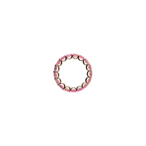 ANELLO VERETTA A GIRO INTERO RAINBOW IN ORO ROSA E ZAFFIRI ROSA - KR1089/PT