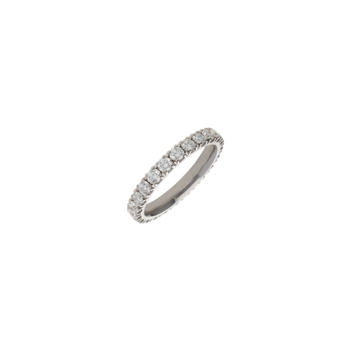 ANELLO VERETTA IN ORO BIANCO CON DIAMANTI - 093-FE-07