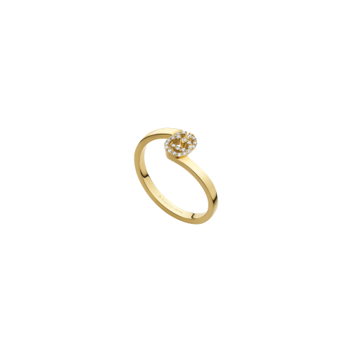 ANELLO IN ORO GIALLO CON DETTAGLIO GG E DIAMANTI - YBC457127002