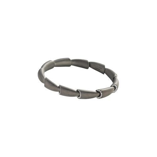 BRACCIALE CALLA MIDI IN TITANIO NERO E DIAMANTI