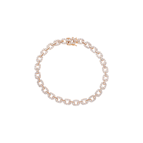 BRACCIALE A MAGLIA IN ORO ROSA E DIAMANTI BIANCHI - VB28529DPS