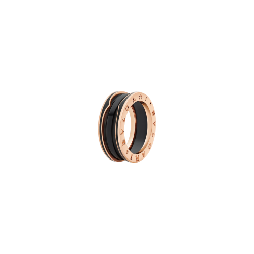 ANELLO B.ZERO1 IN ORO ROSA E CERAMICA NERA - AN858853 - AN858853