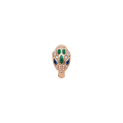 ANELLO SERPENTI IN ORO ROSA CON DIAMANTI, ZAFFIRI E MALACHITE - AN858587 - AN858587