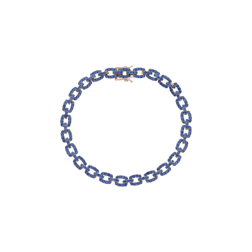 BRACCIALE A MAGLIA IN ORO ROSA E ZAFFIRI BLU NATURALI - VB28529SBLPS