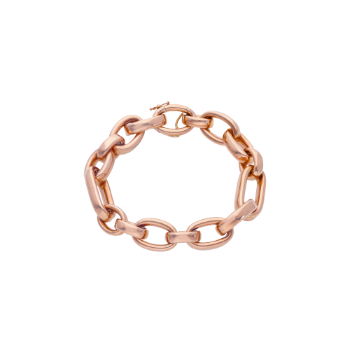 BRACCIALE A MAGLIE OVALI IN ORO ROSA - M01