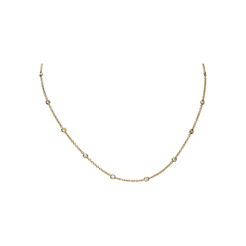 COLLANA GIROCOLLO IN ORO ROSA CON DIAMANTI INCASTONATI - 212-L943-OR