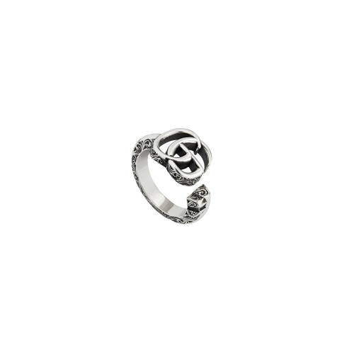 ANELLO GUCCI GG MARMONT DOPPIA GG IN ARGENTO - YBC627760001 - YBC627760001