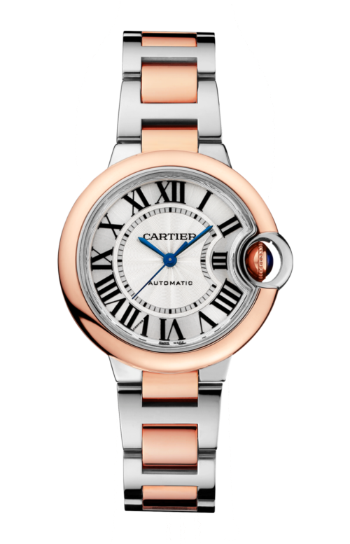 BALLON BLEU DE CARTIER 33 MM, AUTOMATICO, ACCIAIO, ORO ROSA - W2BB0032