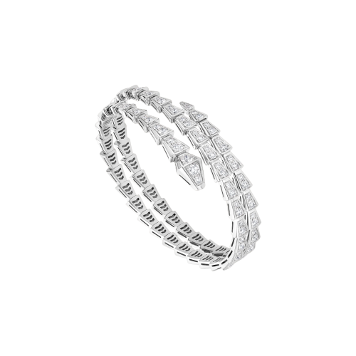 BRACCIALE SERPENTI VIPER A DOPPIA SPIRALE IN ORO BIANCO FULL PAVÈ DI DIAMANTI - BR858795 - BR860199