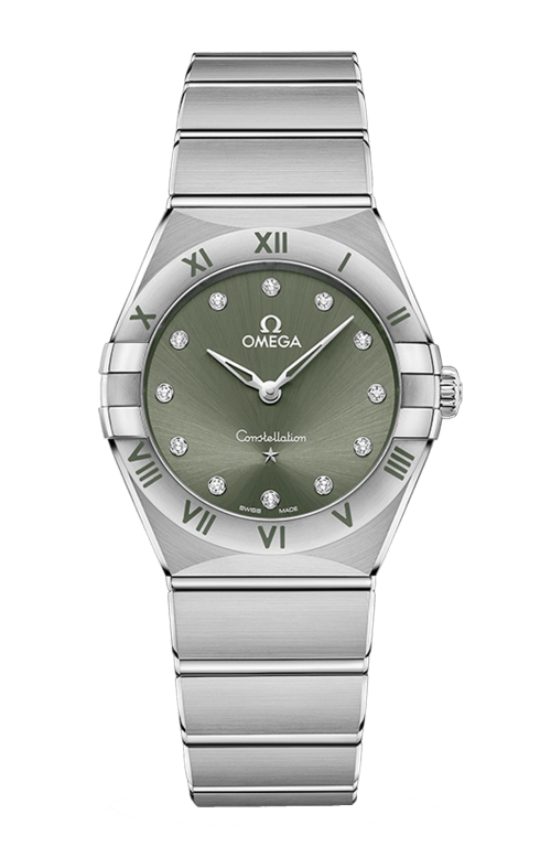 CONSTELLATION QUARTZ 28 MM QUADRANTE VERDE E INDICI DIAMANTI BIANCHI - 131.10.28.60.60.001