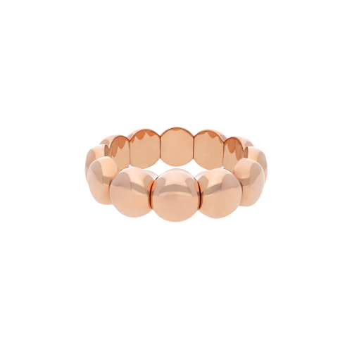 BRACCIALE ELASTICA AURA DAMA MEDIA IN CERAMICA DORATA ROSA