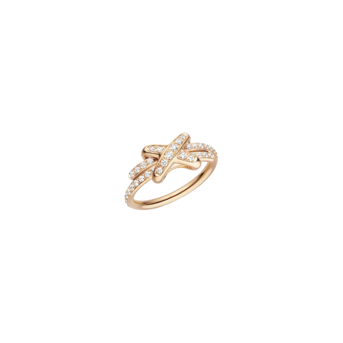 CHAUMET - ANELLO JEUX DE LIENS IN ORO ROSA E DIAMANTI - 082179 - 082179