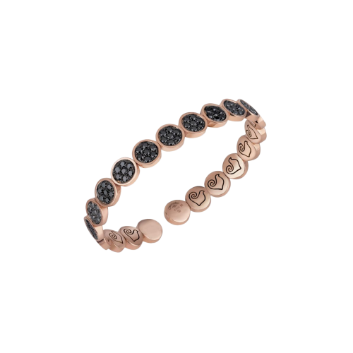 BRACCIALE PAILLETTES IN ORO ROSA E DIAMANTI NERI - 41276 - 41276