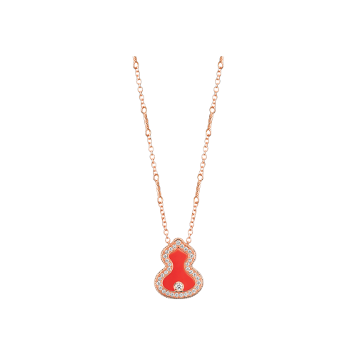 COLLANA WULU IN ORO ROSA CON DIAMANTI E AGATA - WU-030-LGNL-RGDRA - WLN30AKRGRA