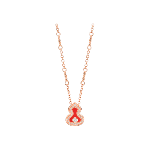 COLLANA WULU IN ORO ROSA CON DIAMANTI E AGATA - WU-040-LGNL-RGDRA - WLN40AKRGRA