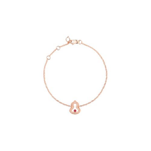 BRACCIALE WULU IN ORO ROSA CON DIAMANTI E RUBINO - WU-040-LGBL-RGDRU2 - WLB40AKRGRU