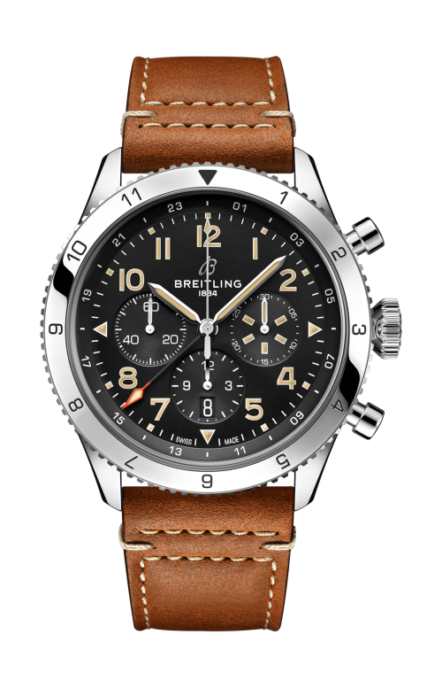 SUPER AVI BO4 CHRONOGRAPH GMT 46 P-51 MUSTANG ACCIAIO INOSSIDABILE - NERO - AB04453A1B1X1