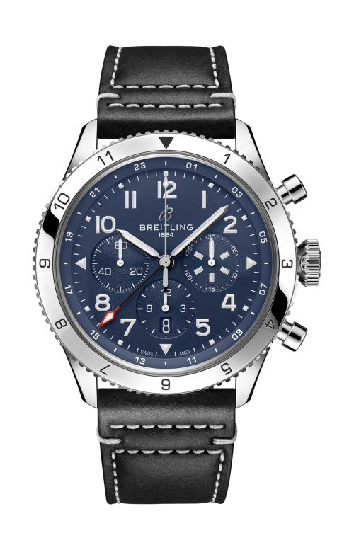 SAUPER AVI B04 CHRONOGRAPH GMT 46 TRIBUTE TO VOUGHT F4U CORSAIR ACCIAIOI INOSSIDABILE - BLU - AB04451A1C1X1