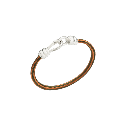 DODO NODO - BRACCIALE NODO CON CHIUSURA IN ARGENTO 925 E CORDONE ARANCIO E VERDE - DBC2001KNOT0CVOAG - DBC2001KNOT0CVOAG