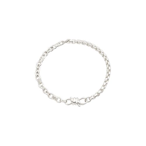 DODO NODO - BRACCIALE NODO CON CATENA COMBINATA E CHIUSURA CON MOSCHETTONE NODO IN ARGENTO - DBC2000KNOT0000AG - DBC2000KNOT0000AG