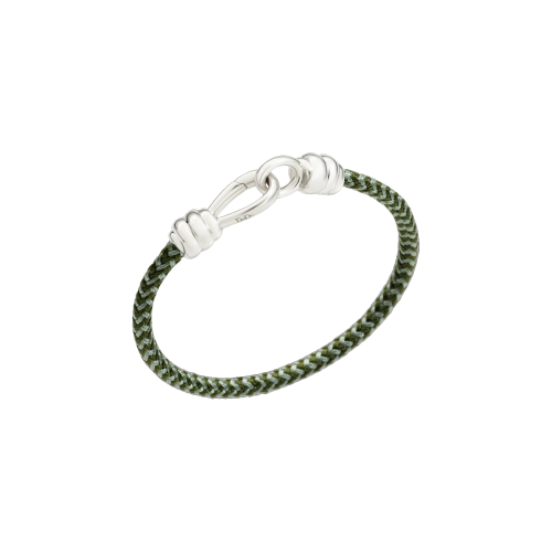 DODO NODO - BRACCIALE NODO CON CHIUSURA IN ARGENTO 925 E CORDONE VERDE - DBC2001KNOT0CVMAG - DBC2001KNOT0CVMAG