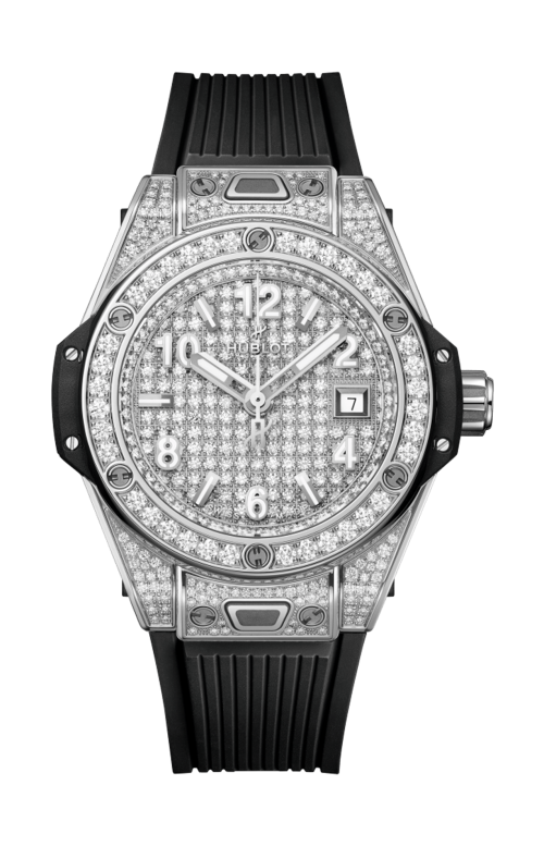 BIG BANG ONE CLICK STEEL FULL PAVÉ 33 MM - 485.SX.9000.RX.1604