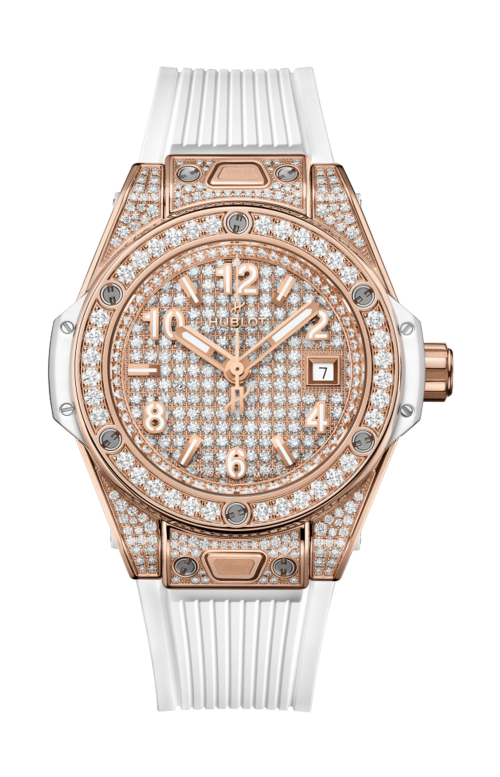 BIG BANG ONE CLICK KING GOLD WHITE FULL PAVÈ 33MM - 485.OE.9000.RW.1604