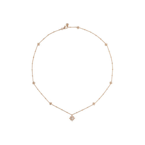 COLLANA GUCCI FLORA IN ORO ROSA CON DIAMANTI - YBB702393001