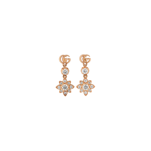 ORECCHINI FLORA IN ORO ROSA E DIAMANTI - YBD702691001