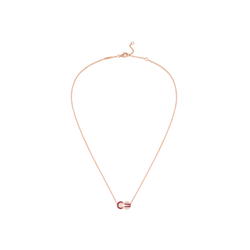 COLLANA CHANCE INFINIE IN ORO ROSA MODELLO MEDIO, RUBINI E DIAMANTI - 7B0253 - 7B0253