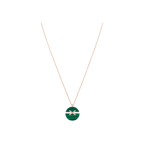 CHAUMET - COLLANA JEUX DE LIENS HARMONY MODELLO GRANDE IN ORO ROSA CON DIAMANTI E MALACHITE - 084423 - 084423