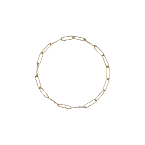 BRACCIALE A MAGLIEOVALI IN ORO GIALLO E BIANCO CON CHIUSURA IN DIAMANTI - 40761 - 40761