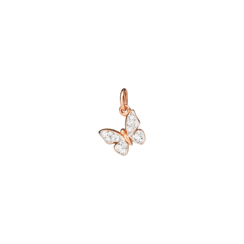 DODO ANIMALI - CIONDOLO FARFALLA IN ORO ROSA E DIAMANTI - DMC2016BFLYSDB09R