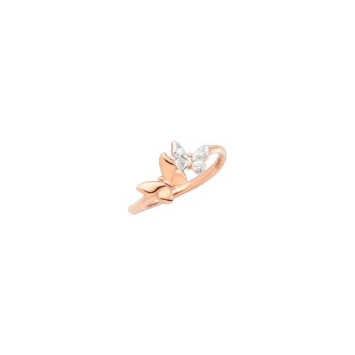 DODO ANIMALI - ANELLO FARFALLA IN ORO ROSA E DIAMANTI - DAC2001BFLYSDB09R