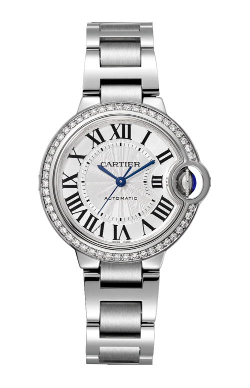 BALLON BLEU DE CARTIER 33 MM, AUTOMATICO, ACCIAIO, DIAMANTI - W4BB0023