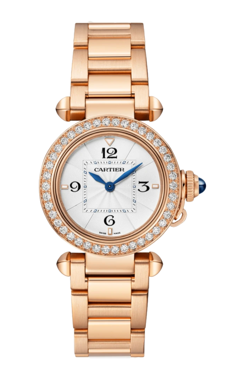 PASHA DE CARTIER 30 MM CASSA ORO ROSA, LUNETTA DIAMANTI, QUARZO - WJPA0018