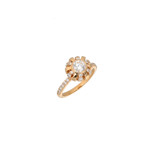 ANELLO CORONA IN ORO ROSA E DIAMANTI - VR28849DP