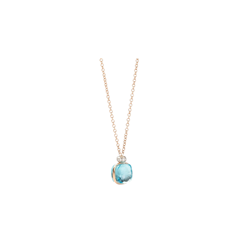 COLLANA NUDO IN ORO ROSA, ORO BIANCO, TOPAZIO SKY BLUE E DIAMANTI - PCC2022O6WHRDB0OY - PCC2022O6WHRDB0OY